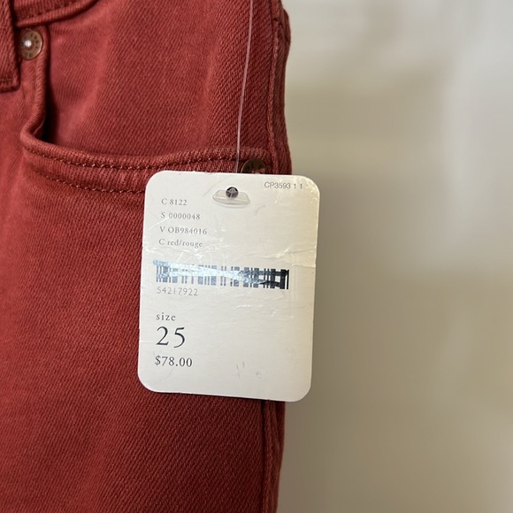 NWT Free People Red Skinny Jeans- 25 or 0 - Picture 3 of 7